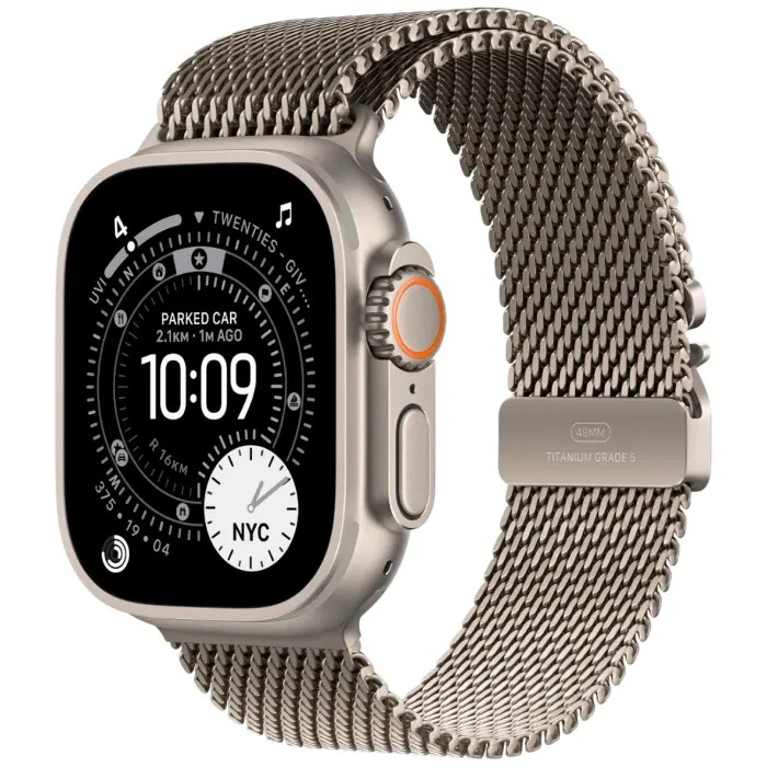 Смарт годиннки Apple Watch S Ultra 3, GPS + LTE 49 mm Natural Titanium Case Natural Milanese Loop L — фото моделі
