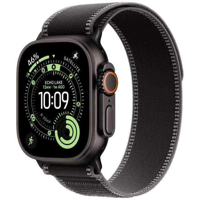 Смарт годиннки Apple Watch S Ultra 3, GPS + LTE 49 mm Black Titanium Black/Charcoal Trail Loop M/L — фото моделі