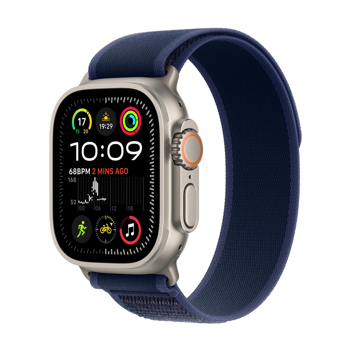Apple Watch Ultra 2, GPS + LTE 49 mm Natural Titanium Case Blue Trail Loop · Б/у — фото моделі