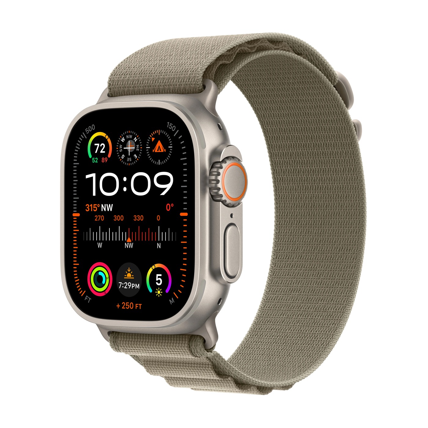 Apple Watch Ultra 2, GPS + LTE 49 mm Titanium Titanium Case Olive Alpine Loop · Б/у — фото моделі